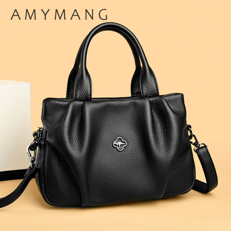 Soft PU Leather Handbag – Women's Large 3-Layer Shoulder Bag