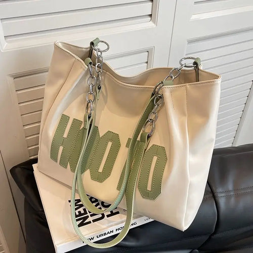 Harajuku Versatile Tote Bag Street Handbag Student School Bag Casual Large Capacity Women Shoulder