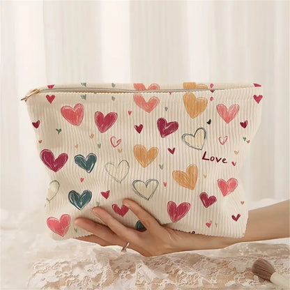 Floral & Bow Cosmetic Bag – Lightweight Zipper Makeup Pouch