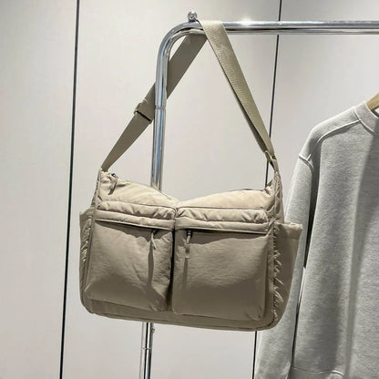 Crossbody Messenger Bag – Large Capacity with Dual Zipper Pockets