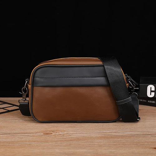 Street Men S Cross-Body Bag Pu Leather Retro Solid Color Shoulder Small Backpack Casual Phone