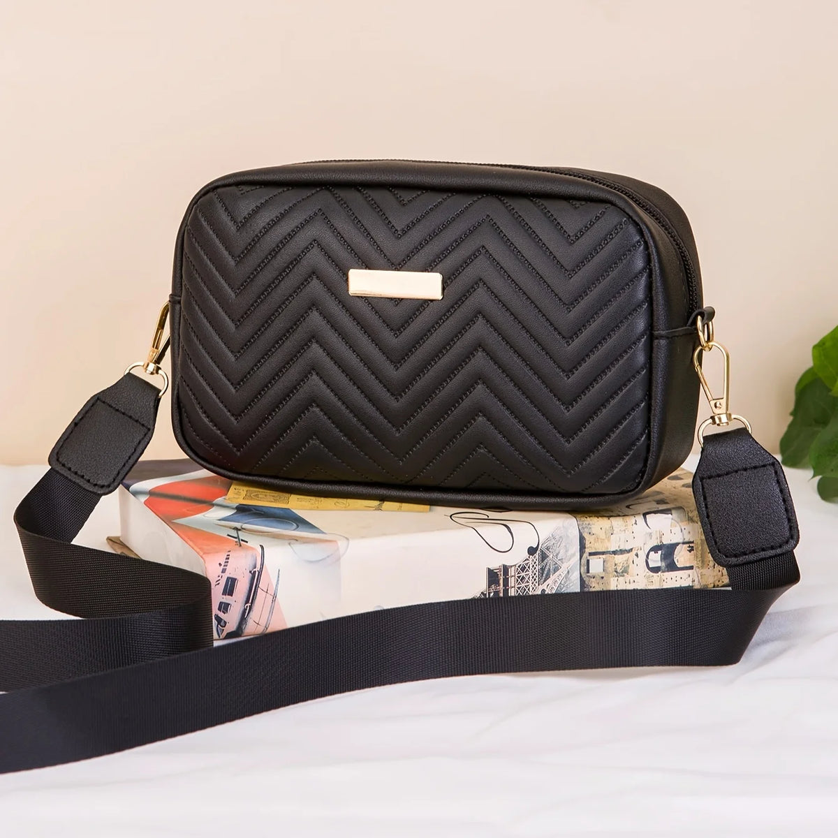Quilted Crossbody Bag Small PU Leather Shoulder Purse
