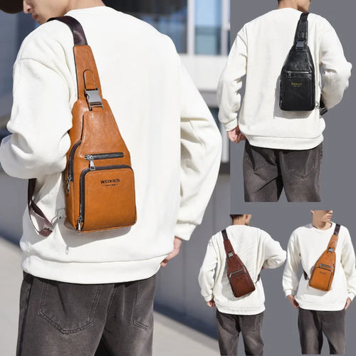 Men S Women Crossbody Large-Capacity Waterproof Cycling Zipper Simple Single-Shoulder Backpack