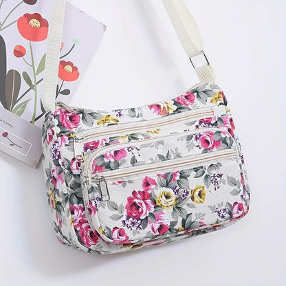Large Capacity Floral Crossbody Shoulder Bag for Women