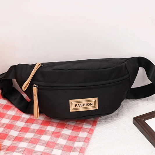 All-Purpose Canvas Waist Bag Women Casual Multi-Pocket Fanny Pack Adjustable Strap Chest Sports