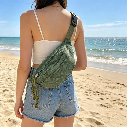 Cozy Corduroy Crossbody Bags Men S Women Chest Bag Street Style Sports Shoulder Bag
