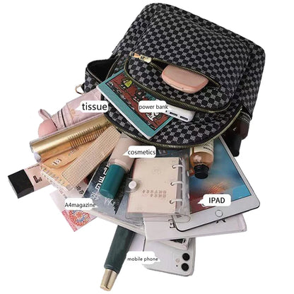 Chic Vintage Geometric Pattern Pu Backpack Top Carry Handle