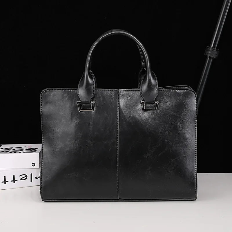 Men S Briefcase Horizontal Style One Shoulder Sling Business Computer Storage