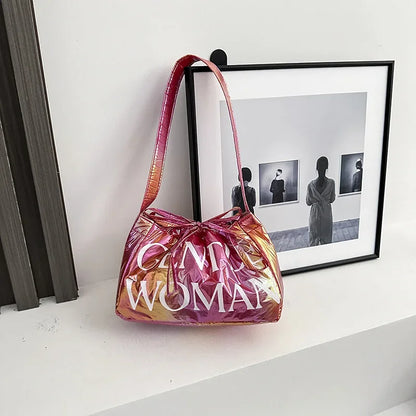 Stylish Dumpling Bag Small Letter Underarm Bag Super Light Shoulder Bag Colorful Upgraded Bubble