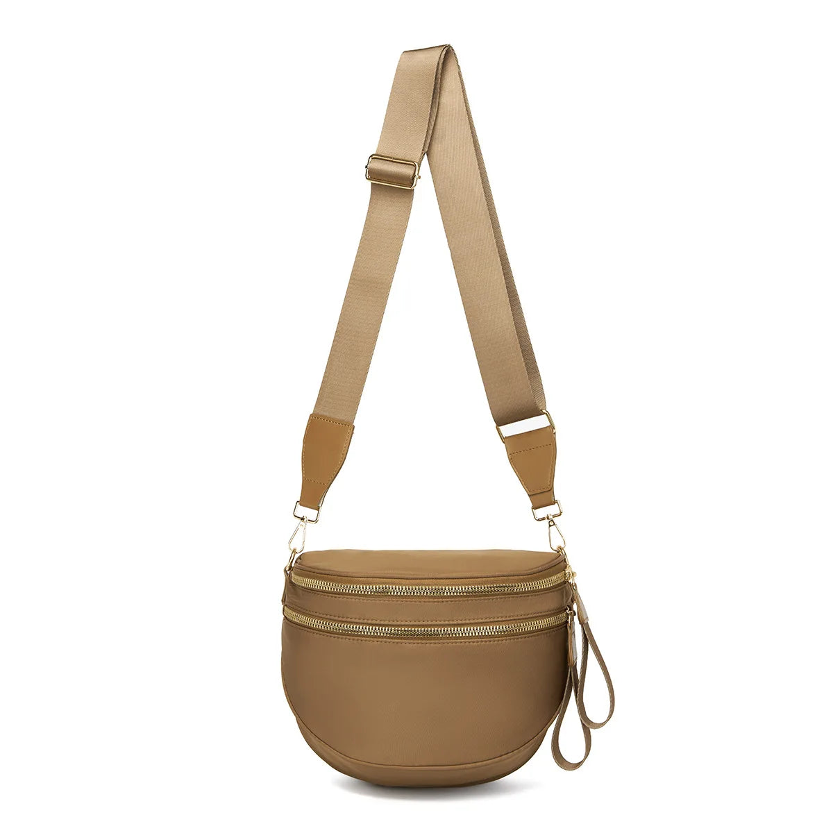 Checkered Saddle Crossbody Bag – Dual Zipper Shoulder & Waist Pack for Women