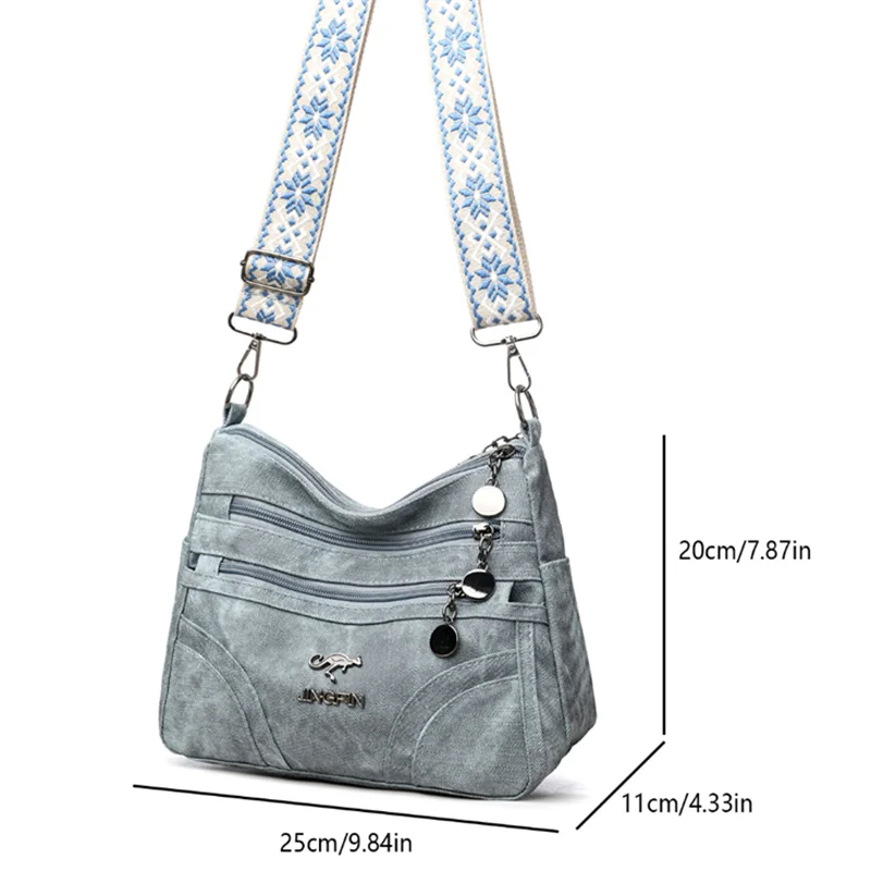 Vintage Shoulder Bag – Multi Layer Faux Leather Crossbody Handbag for Women