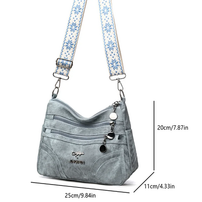 Vintage Shoulder Bag – Multi Layer Faux Leather Crossbody Handbag for Women