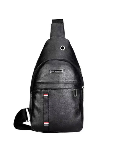 Men's PU Leather Sling Bag – Retro Crossbody Chest Bag