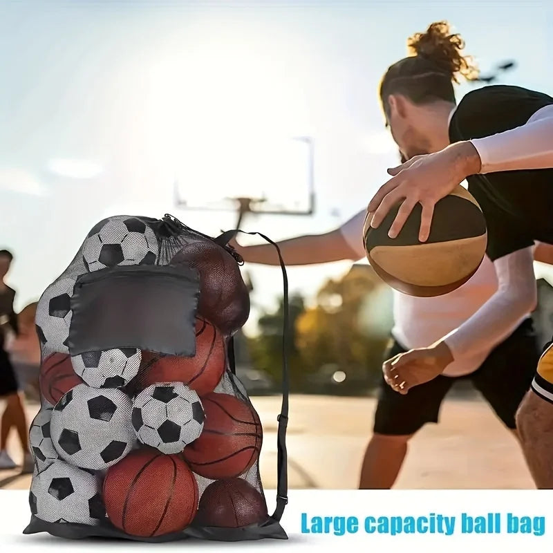 Sports Ball Bag – Mesh Drawstring Carry Bag for Basketball & Soccer