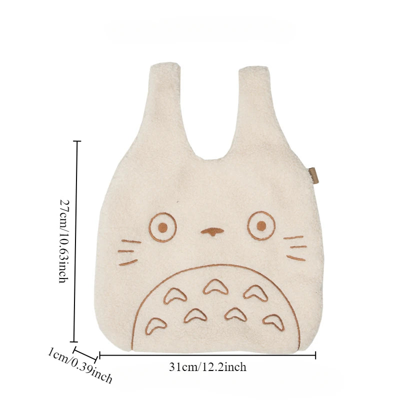 Fashionable Soft Cute Plush Tote Bag Ins Leisure Walking Bag Large Capacity Bag - Soft