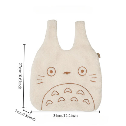 Fashionable Soft Cute Plush Tote Bag Ins Leisure Walking Bag Large Capacity Bag - Soft