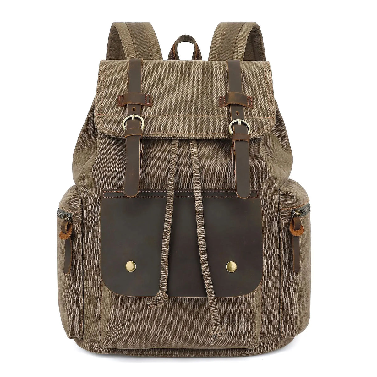 Retro Bag Lid Wear-Resistant Canvas Men S Backpack Large Capacity 15 6-Inch Computer-Stored Travel
