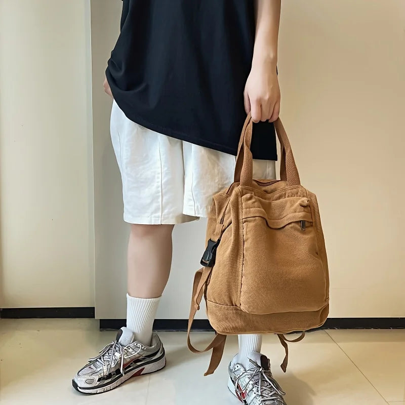 Canvas Backpack for Women Convertible Rucksack with Top Handle