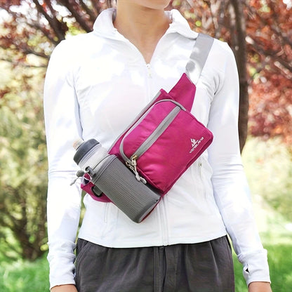 Running Belt Bag with Water Bottle Holder & Multi-Pockets