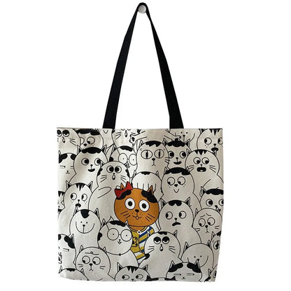 Cute Animal Print Canvas Tote Shoulder Bag