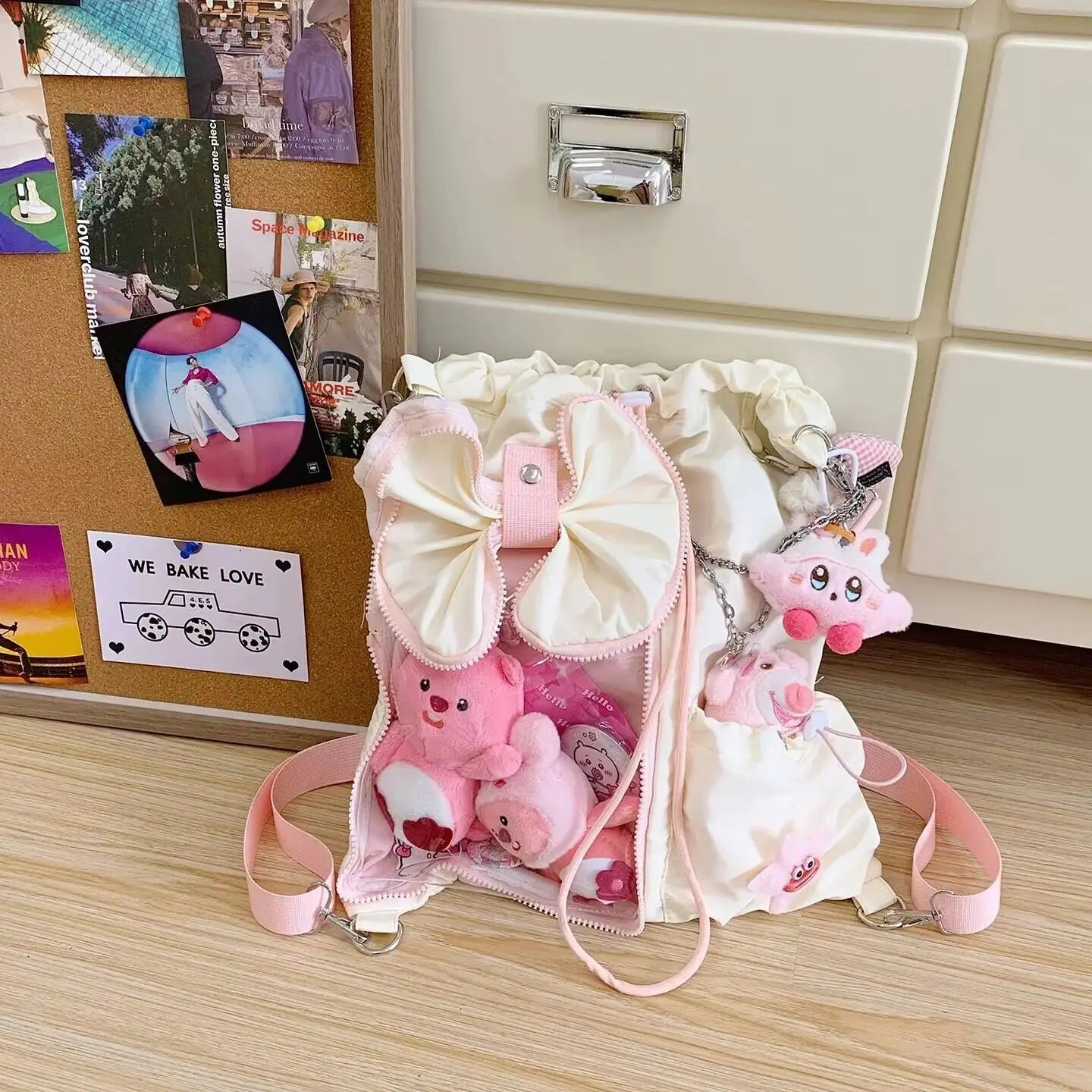 Drawstring Ita Bag – Transparent Crossbody Shoulder Bag
