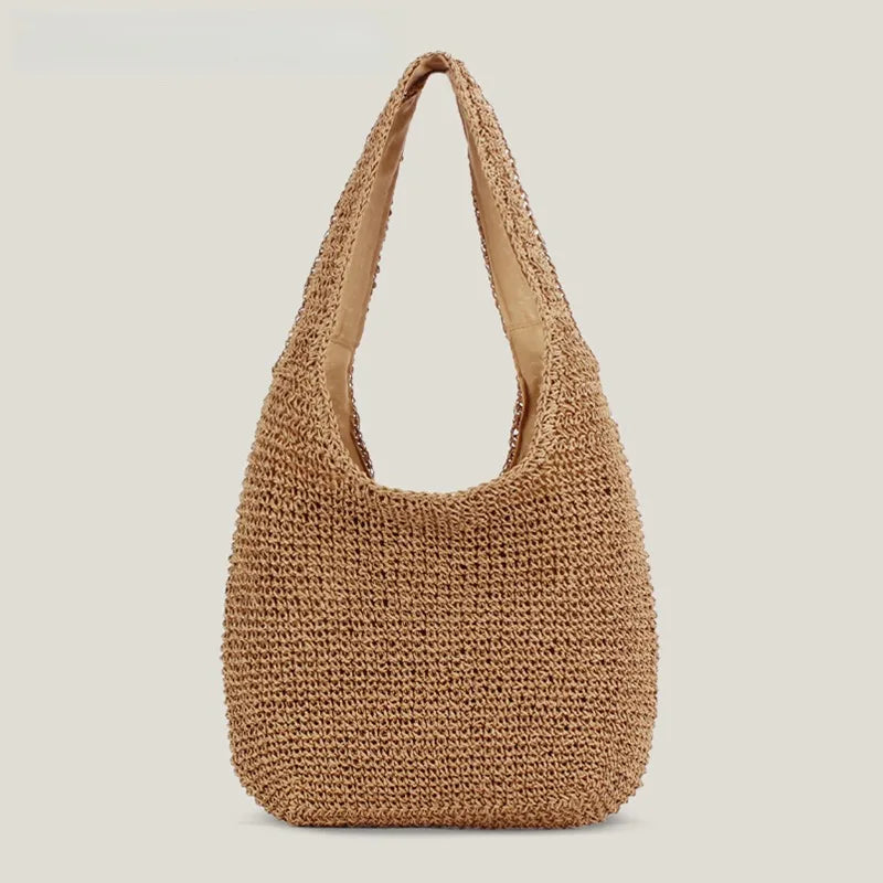Straw Hobo Bag – Handwoven Beach Tote for Women
