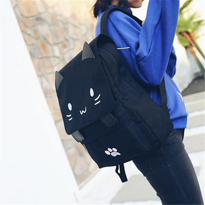 Japanese Stupid Cute 3d Cat Large Capacity Book Bag