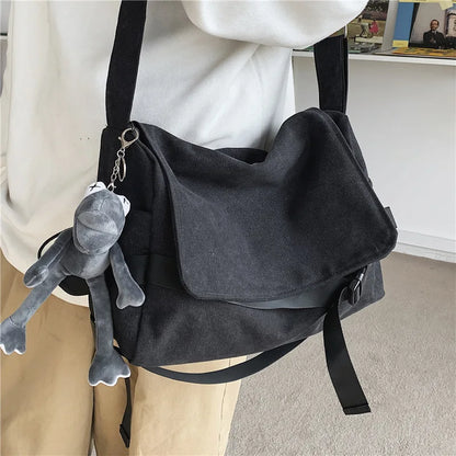 Canvas Messenger Bag for Men - Large Capacity Crossbody Shoulder Bag