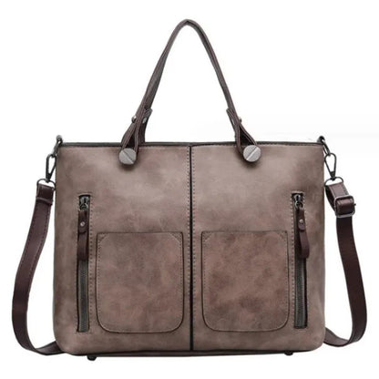 Large Capacity Tote Bag European American Retro Leather Women S Handbag