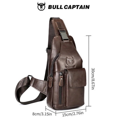 Retro Men S Genuine Leather Single-Shoulder Crossbody Bag Top Layer Cowhide Front Shoulder Bag