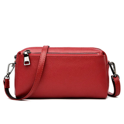 Leather Women Casual Shoulder Cross-Body Bag Head Layer Cowhide Handbag