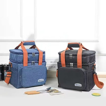 Homefish Fashionable European American Style Crossbody Insulated Lunch Bag Large Capacity Thickened