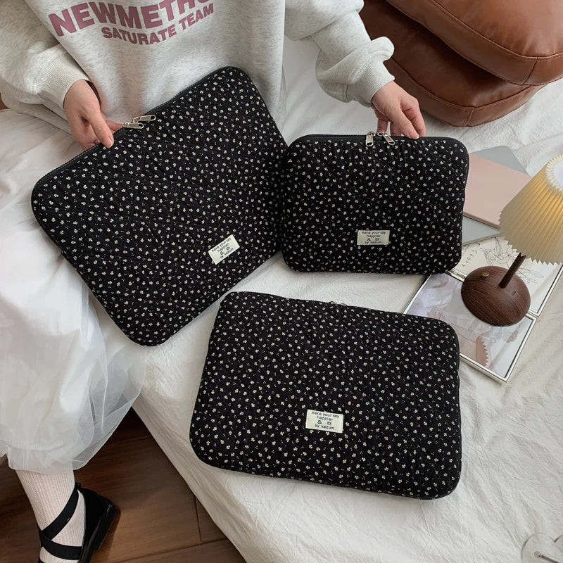 Casual Commute Laptop Sleeve Floral Quilted Shockproof Scratch Resistant Multi Size Clutch Bag Women