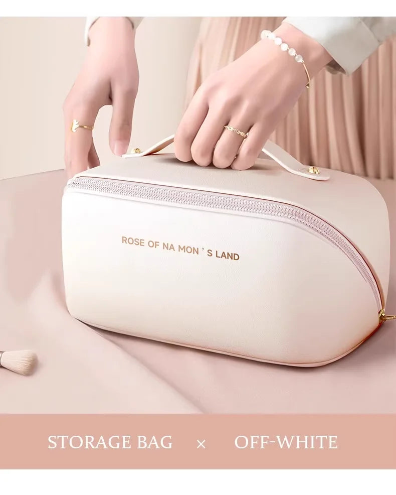 Homefish Luxury Makeup Organizer Women Toiletry Kit Bag Cosmetic Storage Pouch Travel Make Up Case