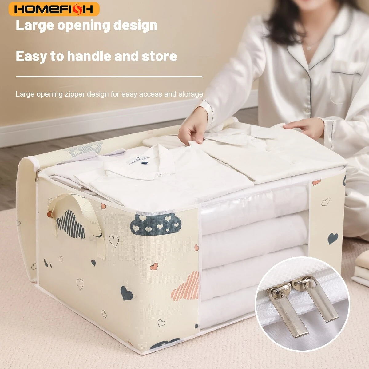 Homefish Quilt Storage Bag Multi-Functional Dustproof Moistureproof Large-Capacity Clothes Home