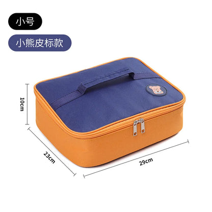 Cartoon Cute Lunch Box Bag Aluminum Foil Thickened Hand Carry Bento Student Canvas Insulated Rice