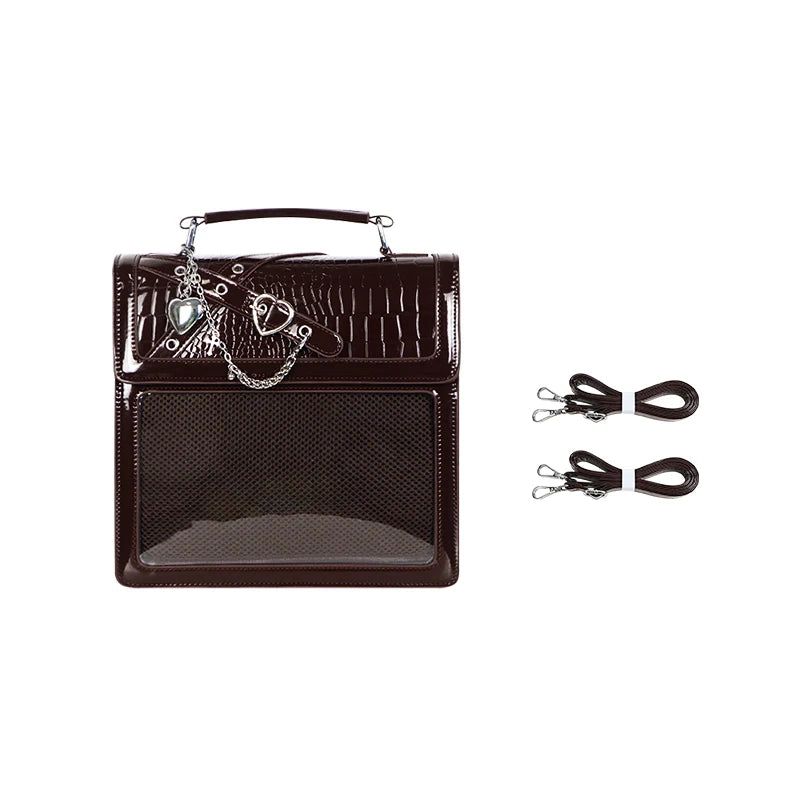 Gothic Ita Bag Transparent Pocket DIY Badge Crossbody