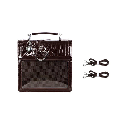 Gothic Ita Bag Transparent Pocket DIY Badge Crossbody
