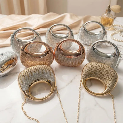 Mini Golden Evening Bag Purses Handbags Luxury Designer Shoulder Bags Funny Shape Party Wedding