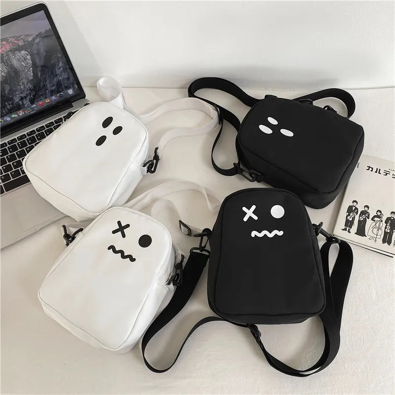 Kawaii Crossbody Bag – Cute Cartoon Canvas Messenger Bag for Women