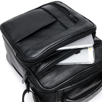 Genuine Leather Men S Casual Single-Shoulder Bag Crossbody Business Hand-Carry Large-Capacity