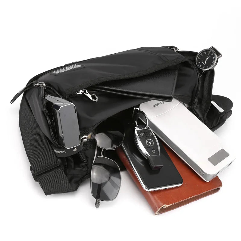 Men S Chest Bag Multi-Function Waist Change Mobile Phone Storage Travel Shoulder Diagonal Cross