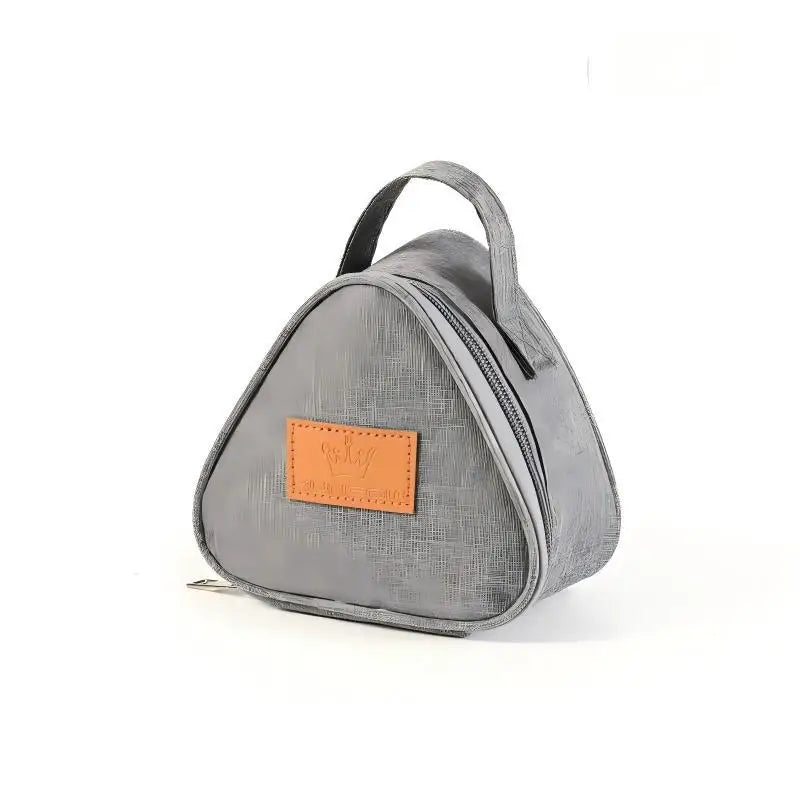 Mini Triangular Aluminum Foil Thermal Lunch Tote Portable Insulated Cooler Bag Student Bento Box