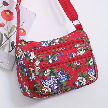 Large Capacity Floral Crossbody Shoulder Bag for Women