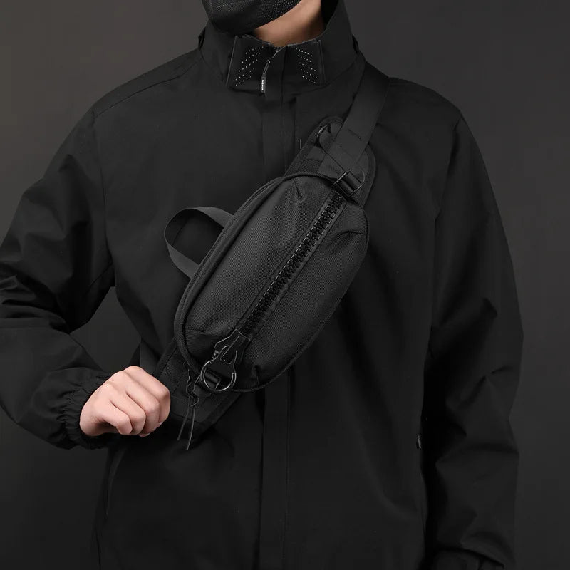 Men S Waist Bag Function Chest Simple Shoulder Large Capacity Diagonal Cross Sports
