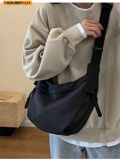 Homefish Large Capacity Casual Nylon Women Shoulder Bag Korean Style Hobos Youth Crossbody