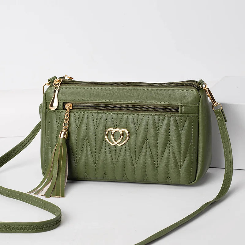 Quilted Crossbody Bag – Women's Vintage Leather Shoulder Bag