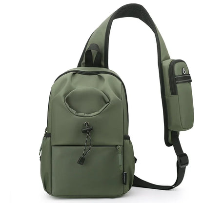 Nylon Water Cup Bag Men S Backpack Water-Repellent Single-Shoulder Chest Bag Large-Capacity