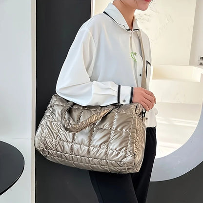 Quilted Solid Color Padded Travel Bag - Durable Portable Stylish - Perfect Sports