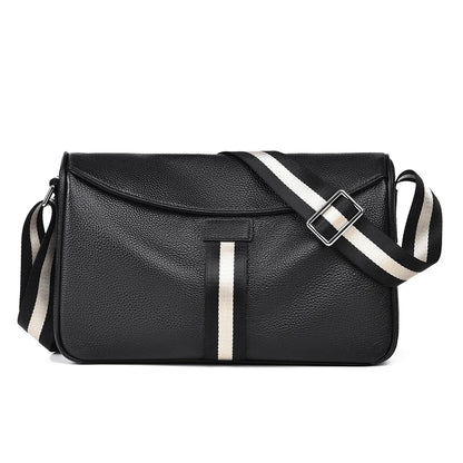 Men S Cross-Body Bag Leather Business Leisure Single Shoulder Back Head Layer